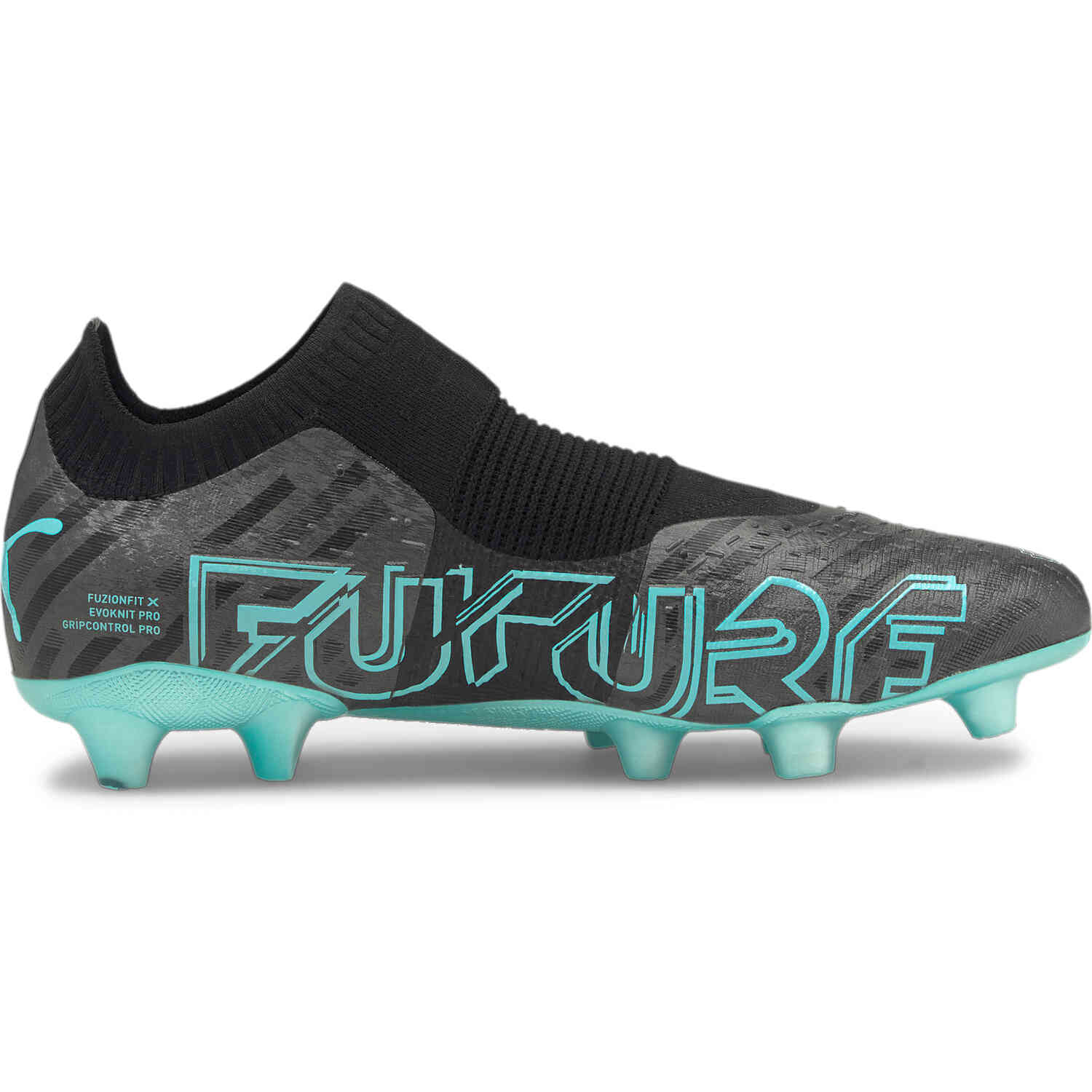 PUMA Future Z Tech 1.2 FG/AG Soccer Cleats - Elektro Aqua & Aged Silver  with Black - Soccer Master