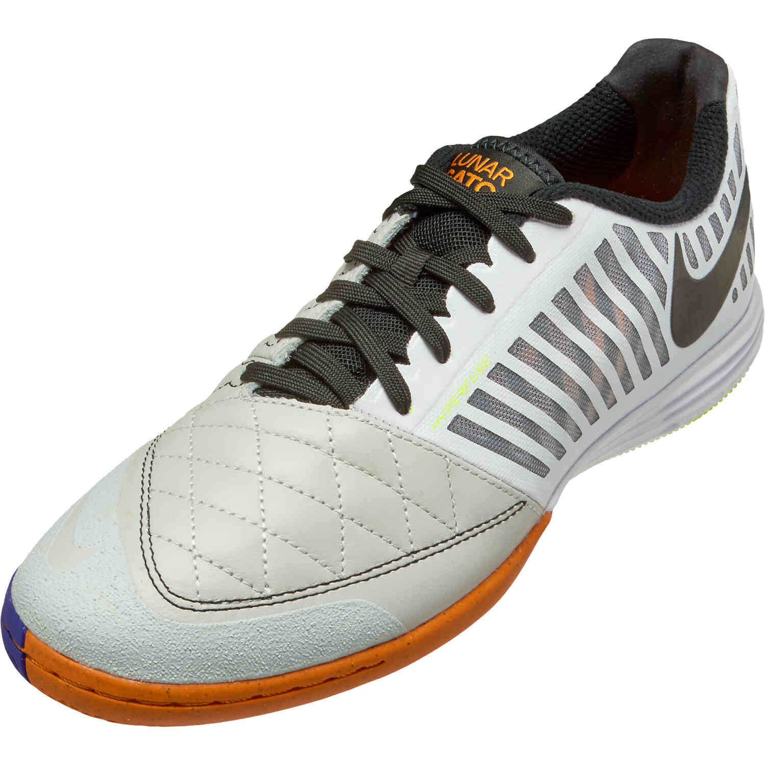 evolución Abrasivo Ellos Nike Lunar Gato II IC Indoor Soccer Shoes - White & Black with Photon Dust  with Light Curry - Soccer Master