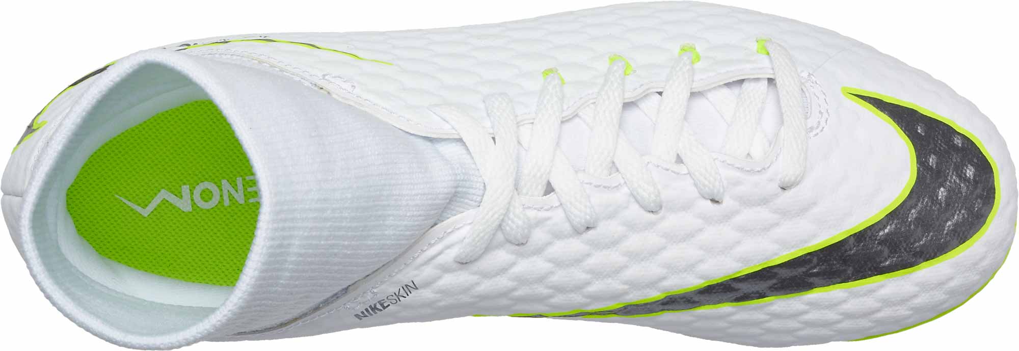 Nike Hypervenom Phantom III Academy DF FG - Youth - White/Metallic Cool  Grey/Volt - Soccer Master