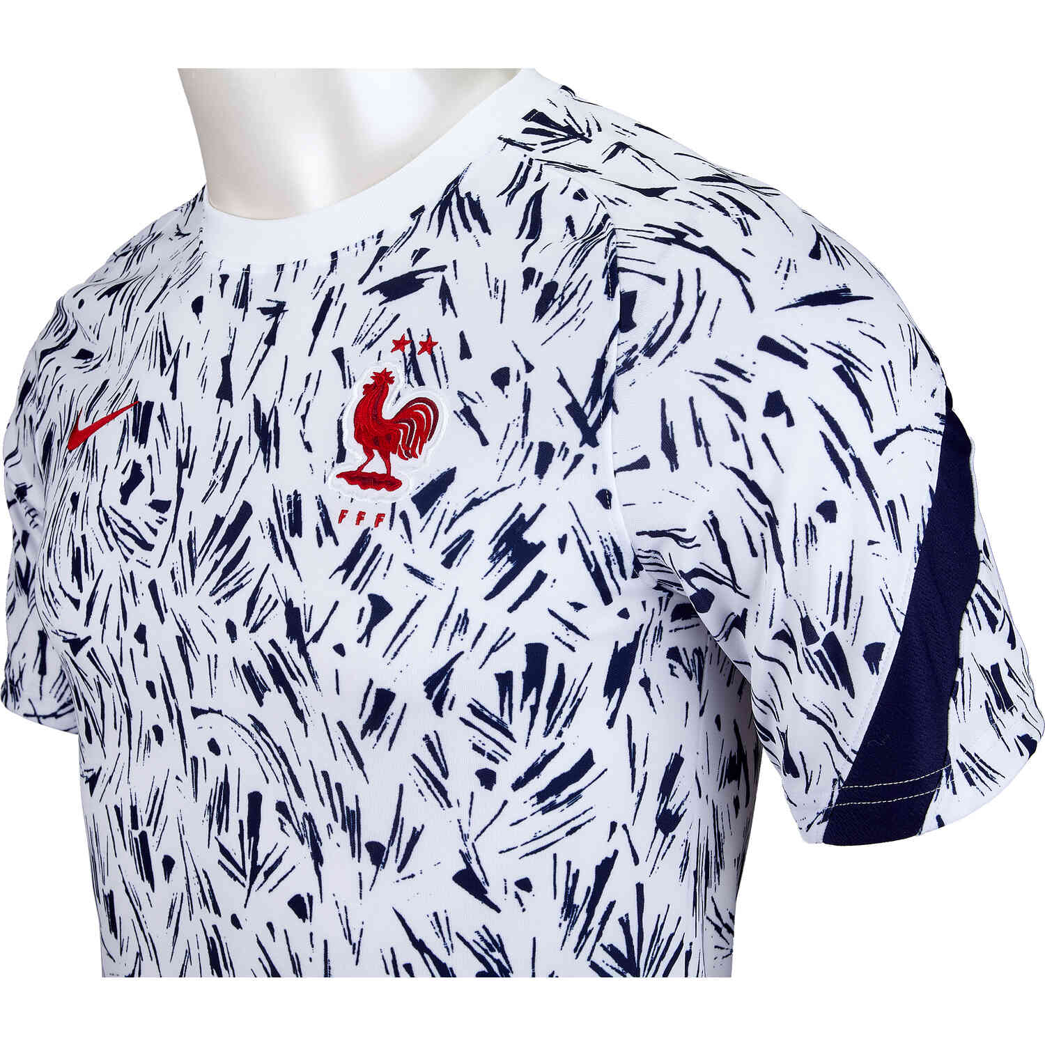 Nike France Pre-Match Top - White & Blackened Blue with University Red -  Soccer Master