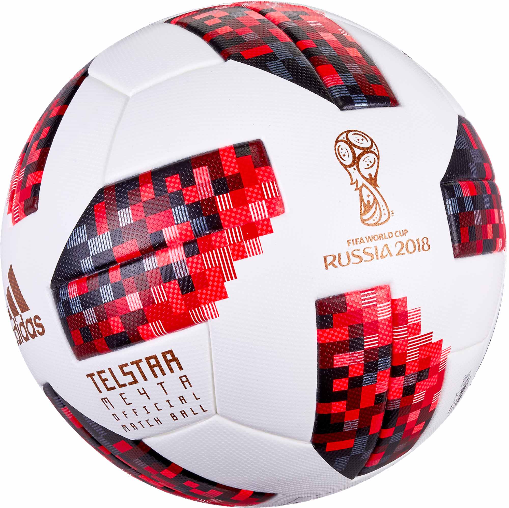 adidas Telstar 18 Official World Cup Match Ball - Knockout Rounds -  White/Solar Red - Soccer Master