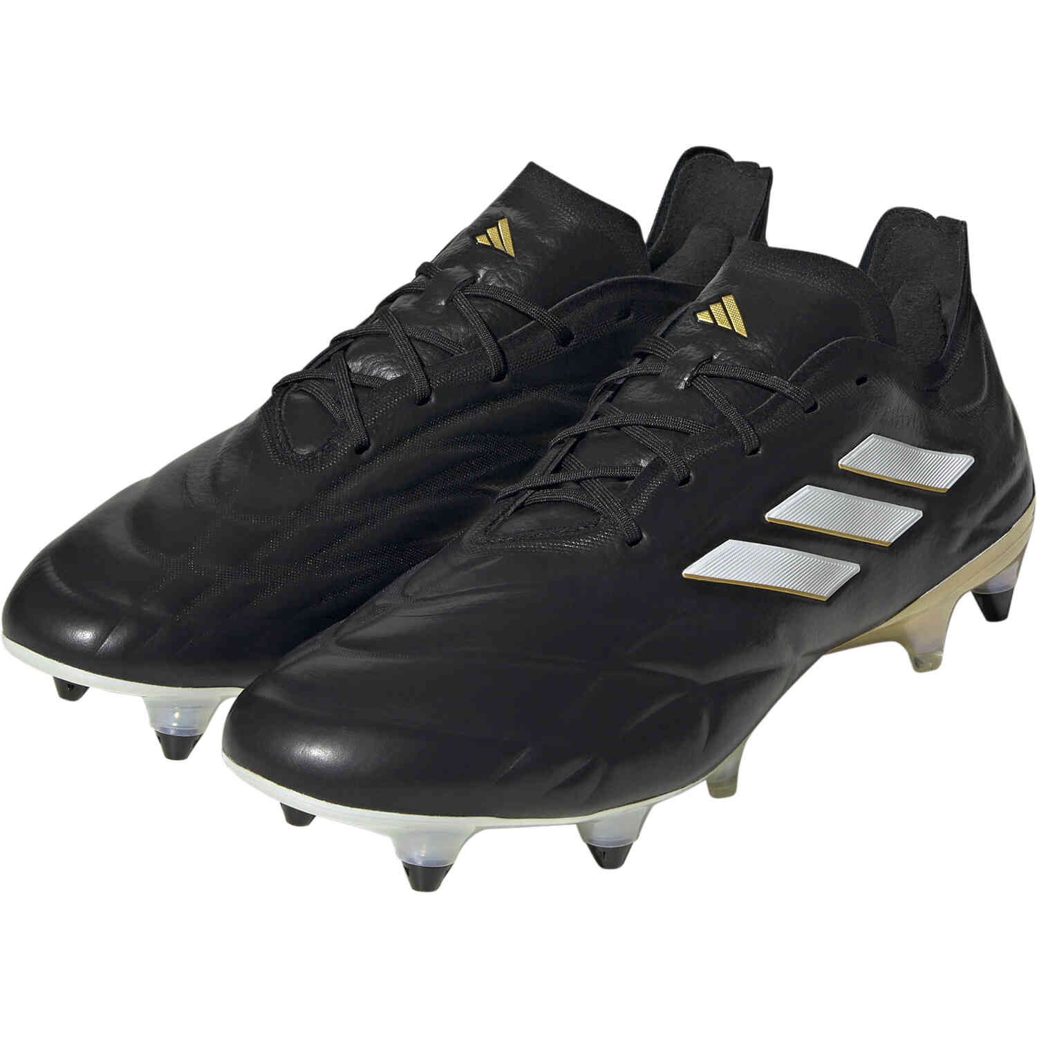 adidas Copa Pure+ SG Soft Ground Soccer Cleats - Black, White & Metallic Gold - Soccer